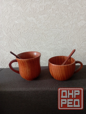 Чашки деревянные с ложкой Макеевка - изображение 2