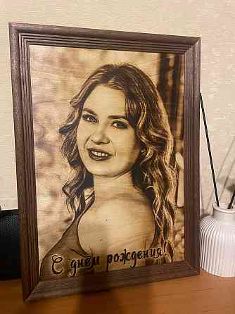 Огненный Портрет на дереве - подарок Мариуполь