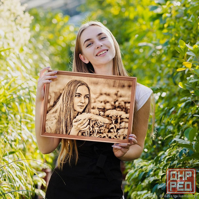 Огненный Портрет на дереве - подарок Мариуполь - изображение 1