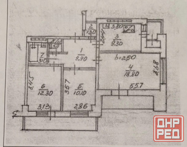 3 ком. квартира под ремонт, 73,6 м², 7/16 эт. Ленинский р-н, Ленинский пр-т, Цирк - 6,9 млн Донецк - изображение 8