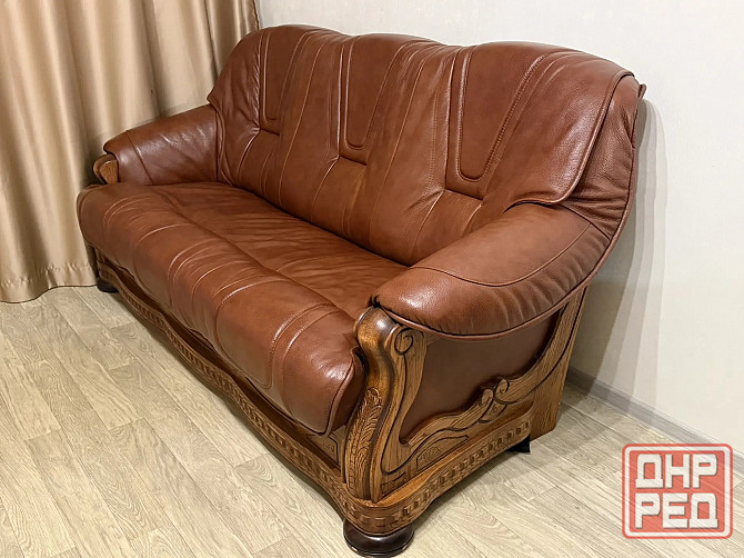 Продам кожаные диван и кресла Донецк - изображение 3