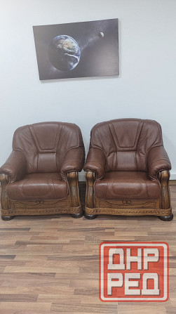 Продам кожаные диван и кресла Донецк - изображение 5