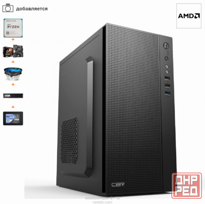 Компьютер Byte-Officemate| Amd Ryzen 5 5600g (6ядер/12потоков) | 500w | Ssd 240gb |Ddr4 8 гб | встро Макеевка - изображение 1