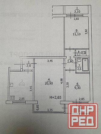 3-к м-н Солнечный 5/9 с мебелью Макеевка - изображение 3