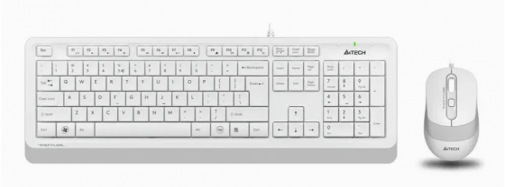 Комплект (клавиатура+мышь) A4tech Fstyler F1010, Usb, проводной, белый и серый [F1010 White] (арт-51 Донецк
