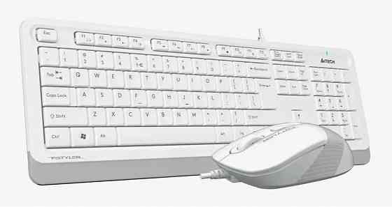 Комплект (клавиатура+мышь) A4tech Fstyler F1010, Usb, проводной, белый и серый [F1010 White] (арт-51 Донецк