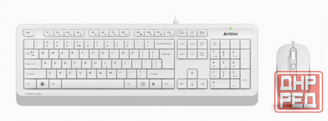 Комплект (клавиатура+мышь) A4tech Fstyler F1010, Usb, проводной, белый и серый [F1010 White] (арт-51 Донецк - изображение 1