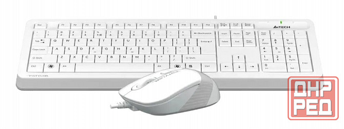 Комплект (клавиатура+мышь) A4tech Fstyler F1010, Usb, проводной, белый и серый [F1010 White] (арт-51 Донецк - изображение 3