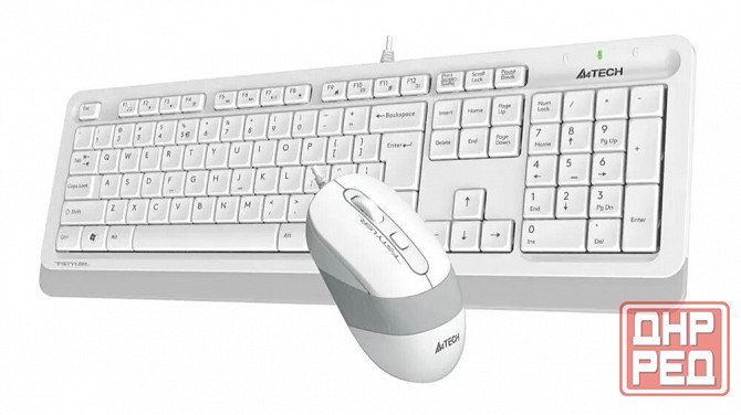 Комплект (клавиатура+мышь) A4tech Fstyler F1010, Usb, проводной, белый и серый [F1010 White] (арт-51 Донецк - изображение 2