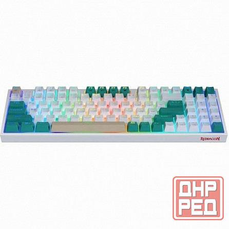 Игровая клавиатура Redragon Veigar Ru, Rgb, Bt+2.4g, бело-голубой, беспроводная (арт-8843) Донецк - изображение 2