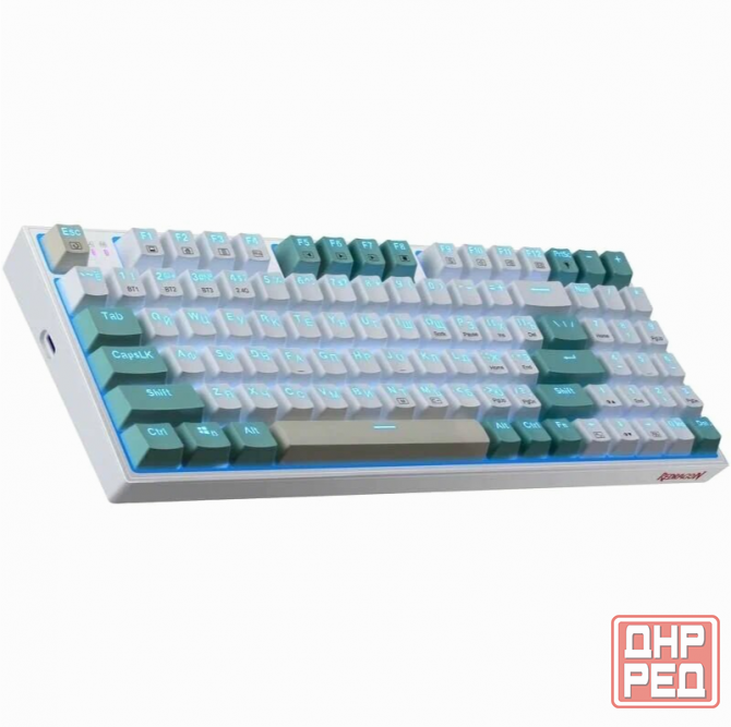 Игровая клавиатура Redragon Veigar Ru, Rgb, Bt+2.4g, бело-голубой, беспроводная (арт-8843) Донецк - изображение 3