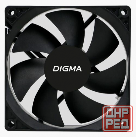 Вентилятор Digma Dfan-90 90х90x25 черный 3-Pin 4-Pin (Molex) Ret (арт-8868) Донецк - изображение 1