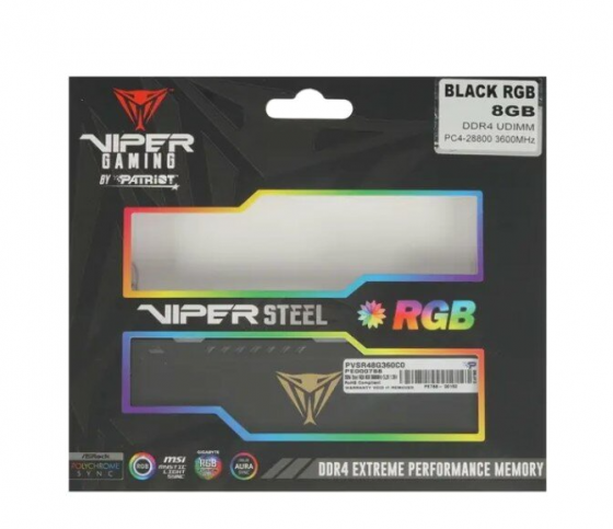 Модуль памяти Patriot Viper Steel Rgb Dimm 8gb Pc28800 Ddr4 Pvsr48g360c0 (арт-3288) Макеевка