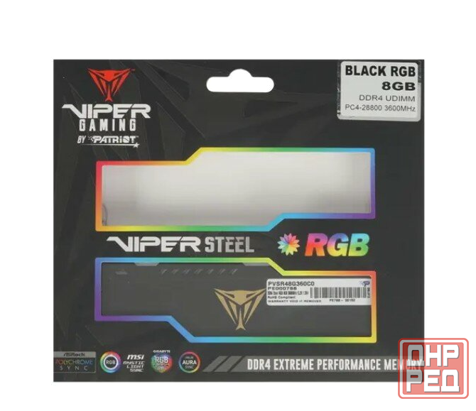 Модуль памяти Patriot Viper Steel Rgb Dimm 8gb Pc28800 Ddr4 Pvsr48g360c0 (арт-3288) Макеевка - изображение 4