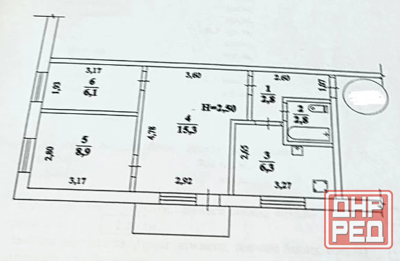 Продажа 2 комнатной квартиры район 3/5, пл. Грибиниченко Макеевка - изображение 9