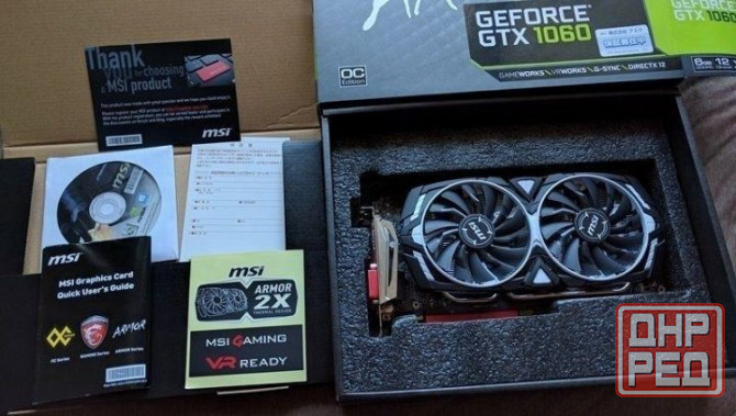Видеокарта MSI NVIDIA GeForce GTX 1060 ARMOR 6G OCV1 6ГБ GDDR5, OC Донецк - изображение 1