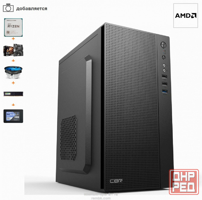 Компьютер Byte-Officemate| Amd Ryzen 5 5600g (6ядер/12потоков) | 500w | Ssd 240gb |Ddr4 8 гб | встро Макеевка - изображение 1