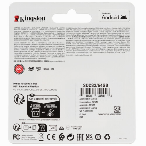 Карта памяти Kingston Microsdxc 64 гб [Sdcs3/64gb] (арт-6802) Макеевка