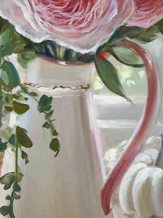 Купить картину маслом "Нежные розы" живопись, картина от художника, натюрморт, размер 30*40 см Донецк