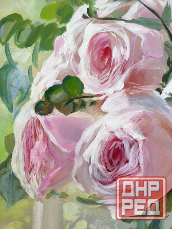 Купить картину маслом "Нежные розы" живопись, натюрморт, размер 30*40 см Донецк - изображение 4