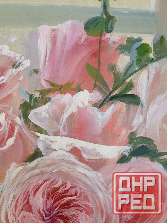 Купить картину маслом "Нежные розы" живопись, натюрморт, размер 30*40 см Донецк - изображение 5