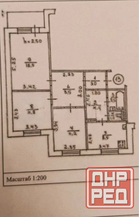 3 ком. квартира, 68,9 м², 4/9 эт. Молодёжная ул., Ленинский р-н 6,5 млн руб Донецк - изображение 11