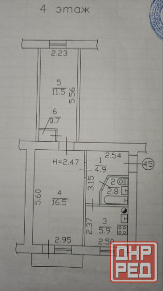 2 ком. квартира, 41 м2, 4/4 этаж, Калининский р-н, пр-т Красногвардейский, 2,900 млн руб Донецк - изображение 1