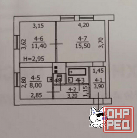 Продается 2 ком квартира, пос. Восточный, Макеевка Макеевка - изображение 7