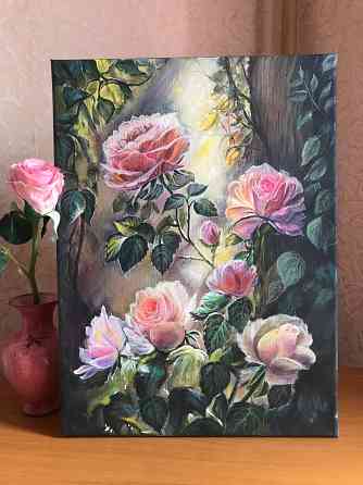 Купить картину маслом "Розы на солнце" , Скидка !!!! к 8 марта 20% от указанной суммы, ветвь Донецк