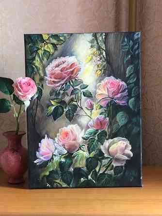 Купить картину маслом "Розы на солнце" , Скидка !!!! к 8 марта 20% от указанной суммы, ветвь Донецк