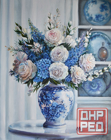 Купить картину маслом "Розы в китайской вазе". Скидка !!! к 8 марта 20% от указанной суммы! Донецк - изображение 2