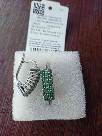 Серебряные серьги с фианитами. Донецк