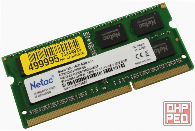 Оперативная память So-Dimm Ddr3l Netac Basics 8гб 1600 мгц Sodimm Cl11 Ntbsd3n16sp-08 (арт-9096) Макеевка - изображение 1