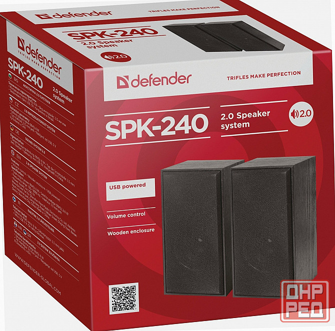 Колонки Defender Spk-240 2.0 Black (2x3 вт, Usb пит, раз. д. науш.) 65224 (арт-4790) Донецк - изображение 3