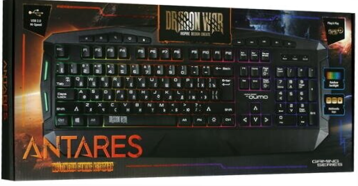 Клавиатура Qumo Antares K60, игровая, проводная, мембранная, 114 клавиш, Usb, подсв, чёрная (арт-185 Макеевка