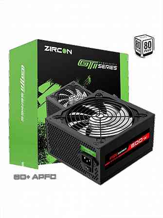 Блок питания Atx Zircon Gti-600 80+ (черный 600w 20+4pin 4+4pin 2*6+2pin 6*Sata 3*Molex вентилятор 1 Макеевка