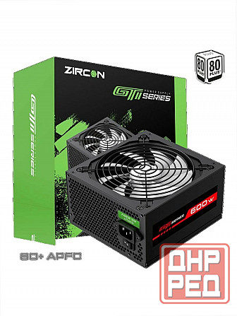 Блок питания Atx Zircon Gti-600 80+ (черный 600w 20+4pin 4+4pin 2*6+2pin 6*Sata 3*Molex вентилятор 1 Макеевка - изображение 1