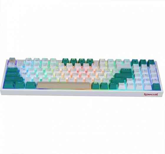 Игровая клавиатура Redragon Veigar Ru, Rgb, Bt+2.4g, бело-голубой, беспроводная (арт-3914) Донецк