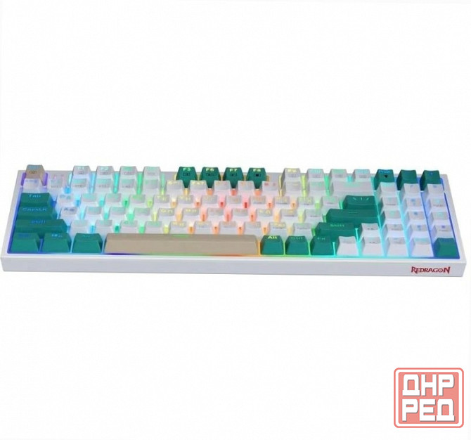 Игровая клавиатура Redragon Veigar Ru, Rgb, Bt+2.4g, бело-голубой, беспроводная (арт-3914) Донецк - изображение 2