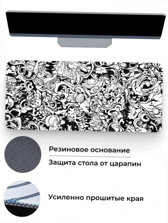 Коврик для мышки Gaming Loot Xxl (900x400x3), белый, темно-синий (арт-2637) Макеевка