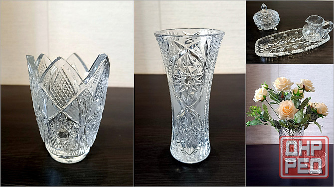 Винтаж. Хрустальные вазы, вазочки. Донецк - изображение 1
