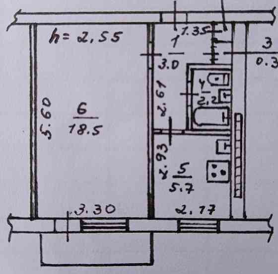 1-комнатная квартира в Пролетарском р-не Донецк