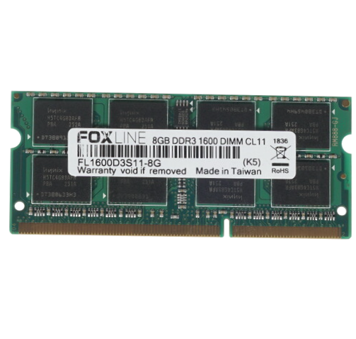 Оперативная память So-Dimm 8gb Ddr3-1600 Pc3-12800 Foxconn Foxline, Cl11, 1.5v, (512x8), Retail (Fl1 Донецк