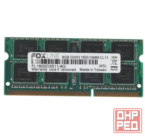 Оперативная память So-Dimm 8gb Ddr3-1600 Pc3-12800 Foxconn Foxline, Cl11, 1.5v, (512x8), Retail (Fl1 Донецк - изображение 1
