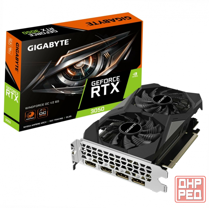 Видеокарта Gigabyte Rtx3050 Windforce Oc V2 6gb Gddr6 96bit 2xdp 2xhdmi 2fan Rtl (арт-8882) Макеевка - изображение 1