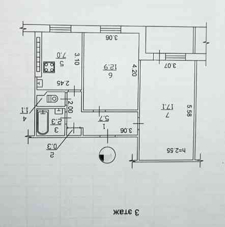 Продам 2-х комн 3/9 в Кировском р-не на Текстильщике ул. Терешковой. Донецк
