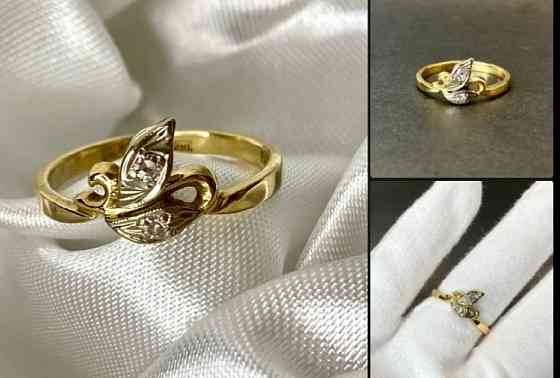 Золотые серьги и кольцо с бриллиантами Донецк
