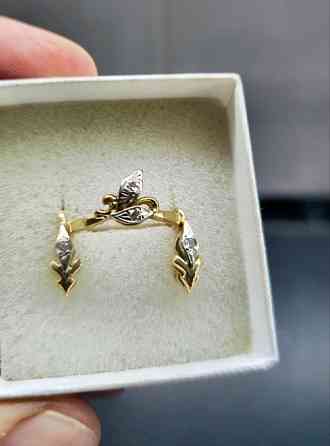 Золотые серьги и кольцо с бриллиантами Донецк