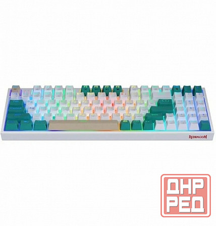 Игровая клавиатура Redragon Veigar Ru, Rgb, Bt+2.4g, бело-голубой, беспроводная (арт-8984) Макеевка - изображение 2
