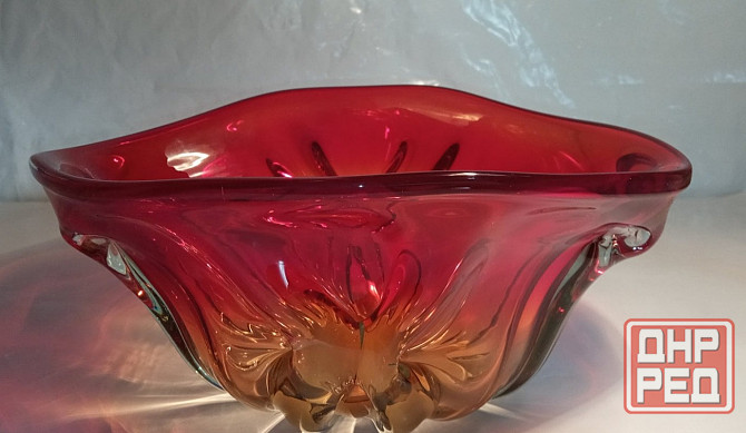 Ваза конфетница толстое рубиновое стекло. Донецк - изображение 7